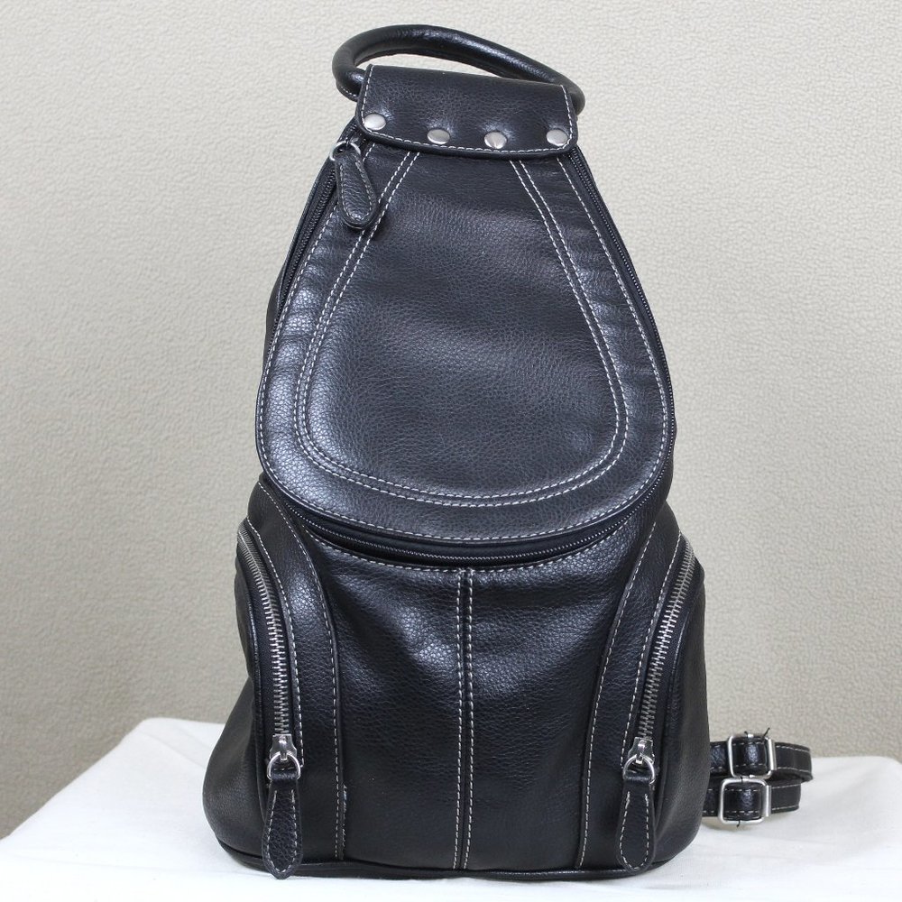 Nine West Black Leather One or Two Strap Backpack